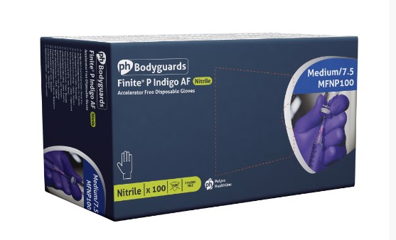 Finite P Indigo Powder Free Gloves Size Medium
